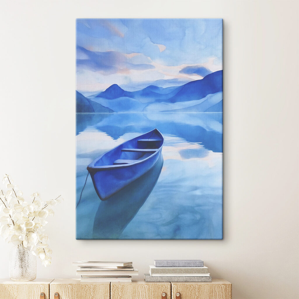 Barca tra monti blu — ambiente 1
