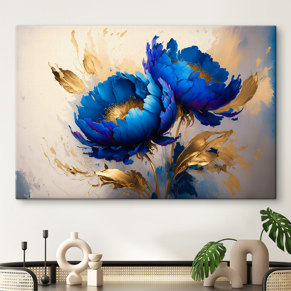 Due fiori blu cobalto — ambiente 1