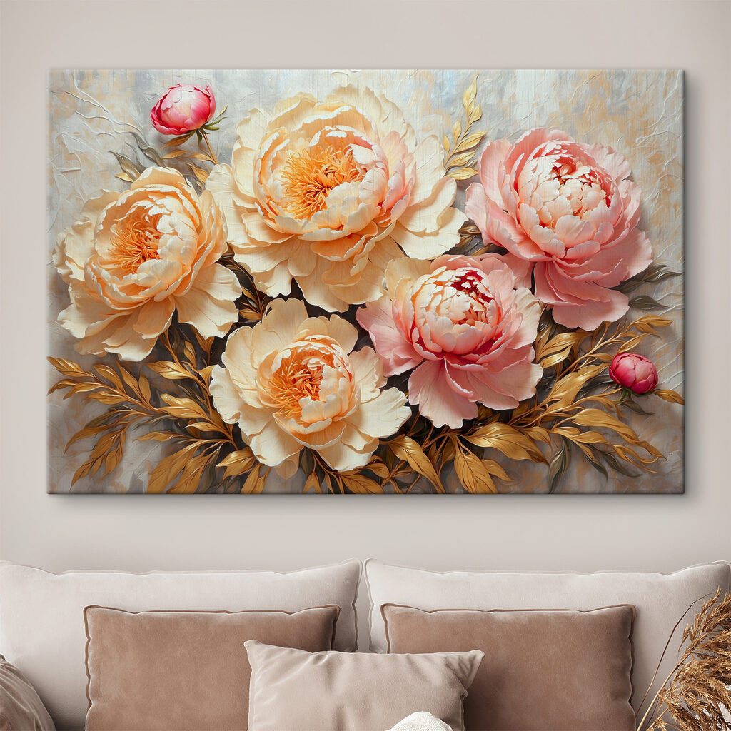 Peonie con bagliore caldo — ambiente 1