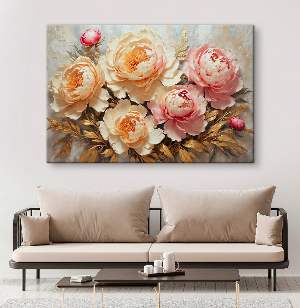 Peonie con bagliore caldo — ambiente 2