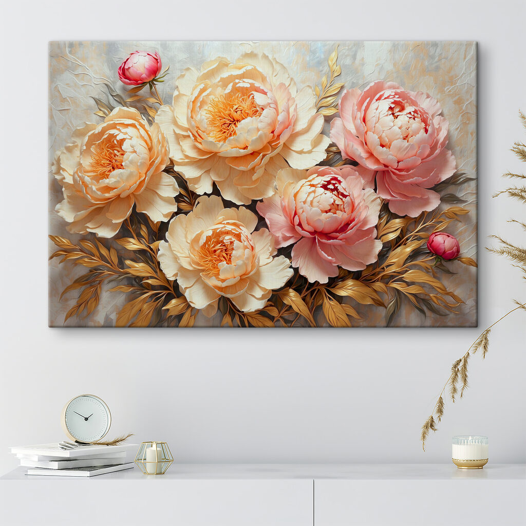 Peonie con bagliore caldo — ambiente 3