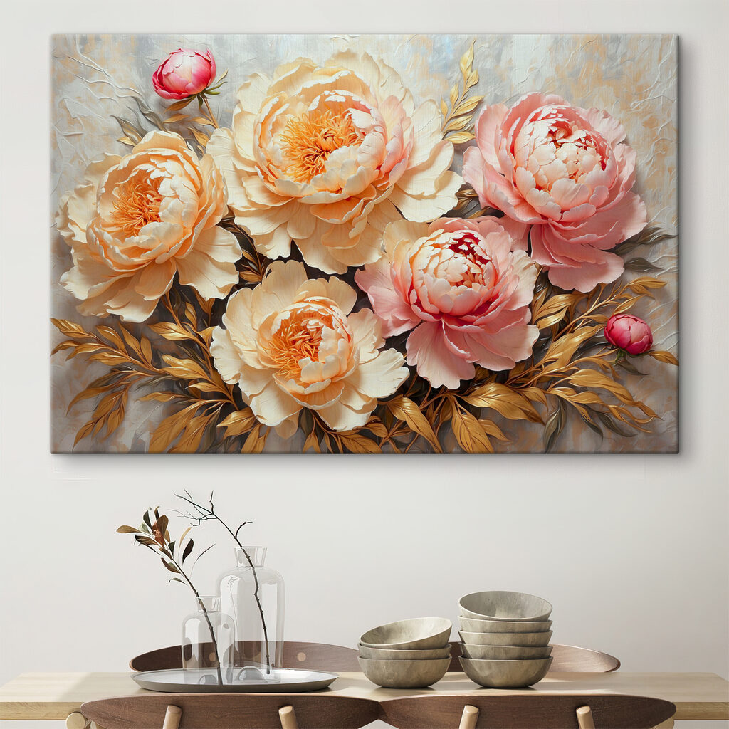Peonie con bagliore caldo — ambiente 4