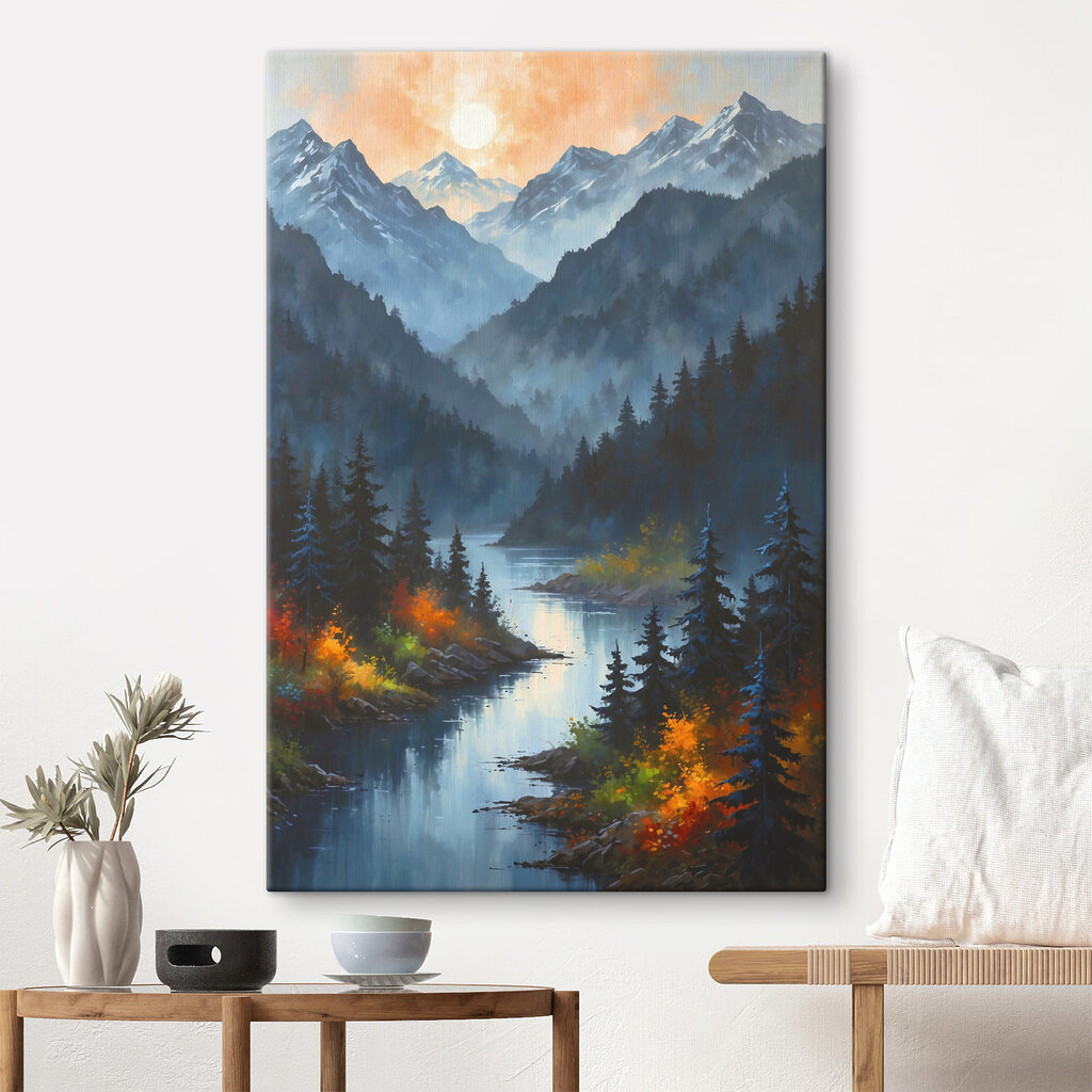 Fiume tra boschi montani — ambiente 3