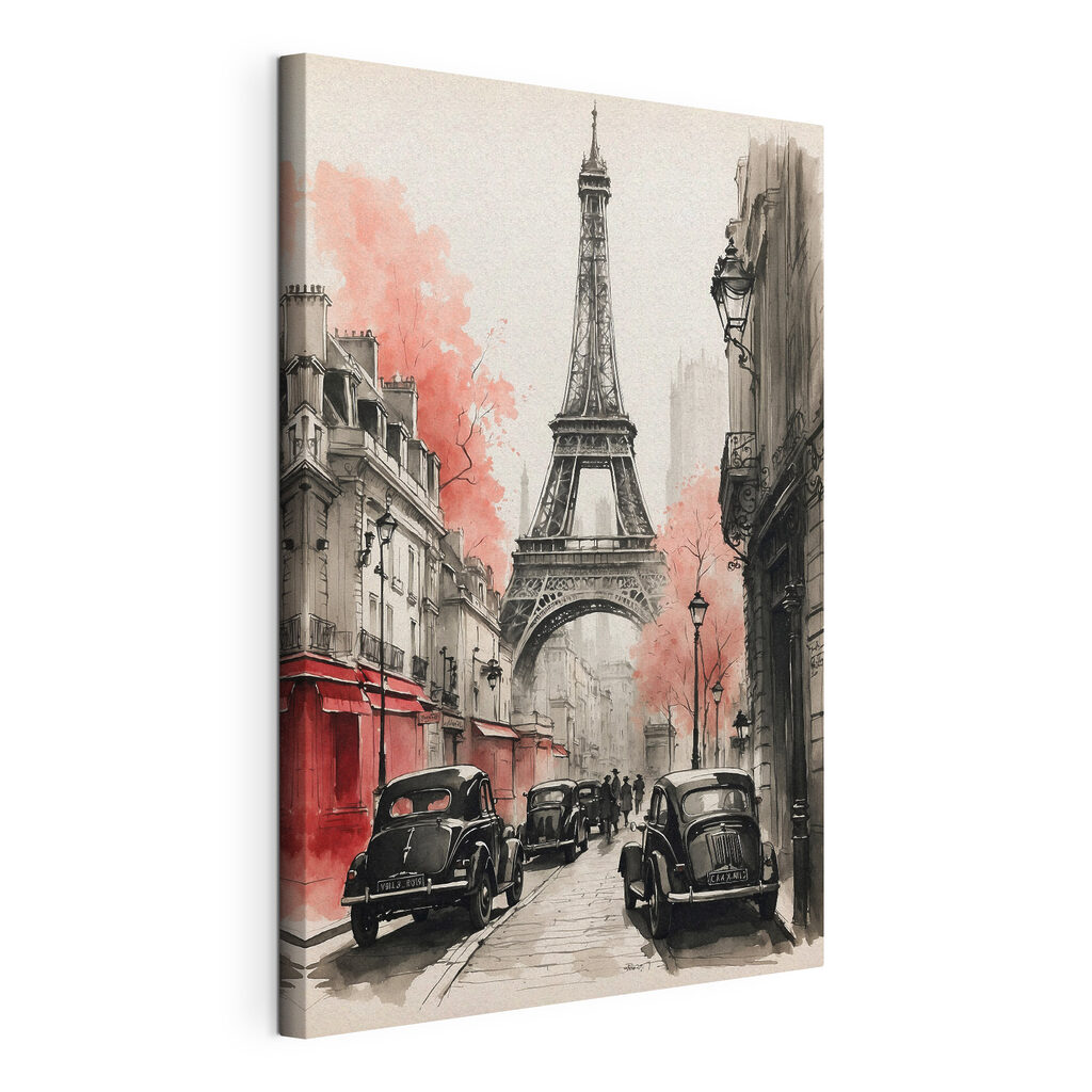 Scorcio sulla Torre Eiffel, tela tesa e bordo avvolto