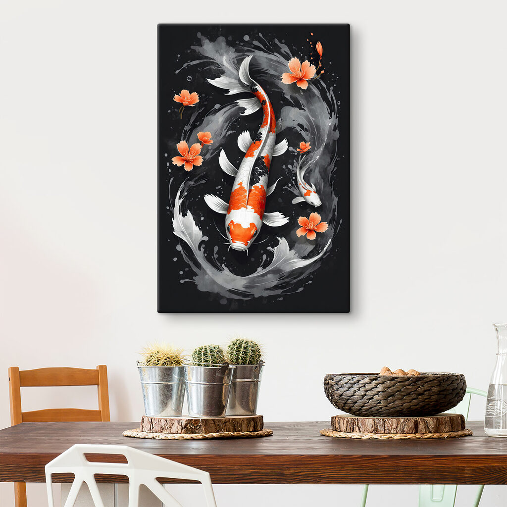 Koi tra fiori arancio — ambiente 3