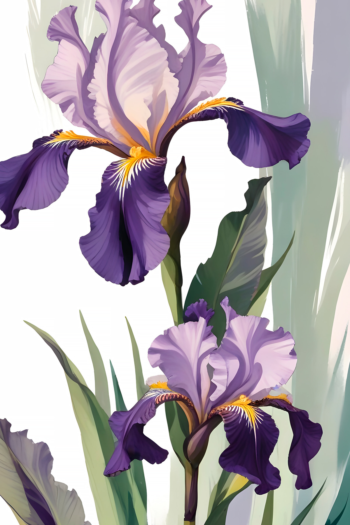 Iris lungo il bordo — design completo