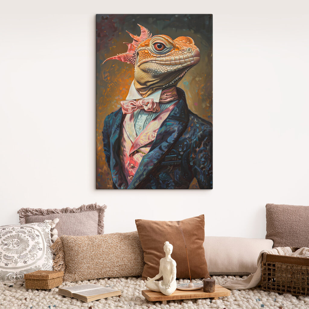 Lucertola in abito elegante — ambiente 2