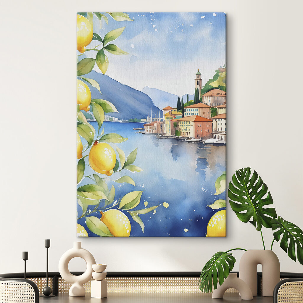 Limoni intorno al lago in un ambiente