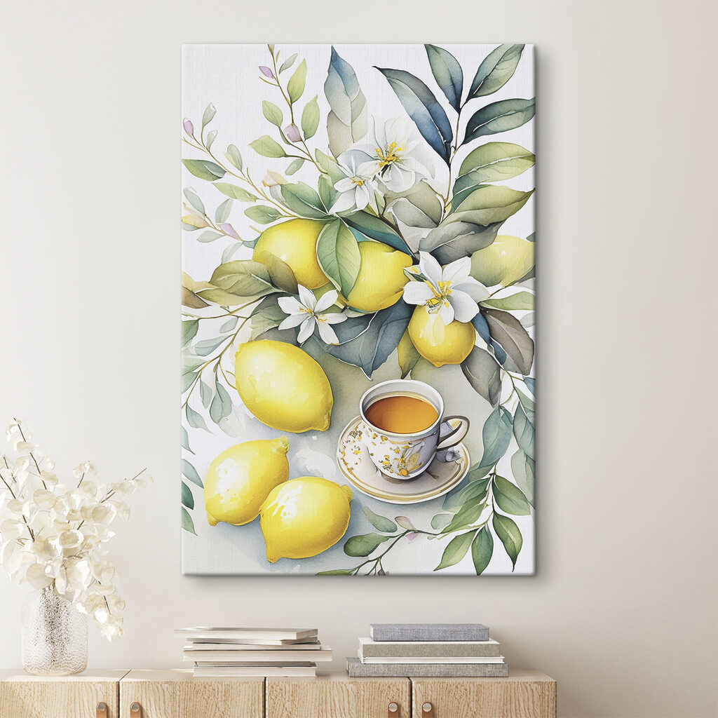 Tè al limone fiorito in un ambiente