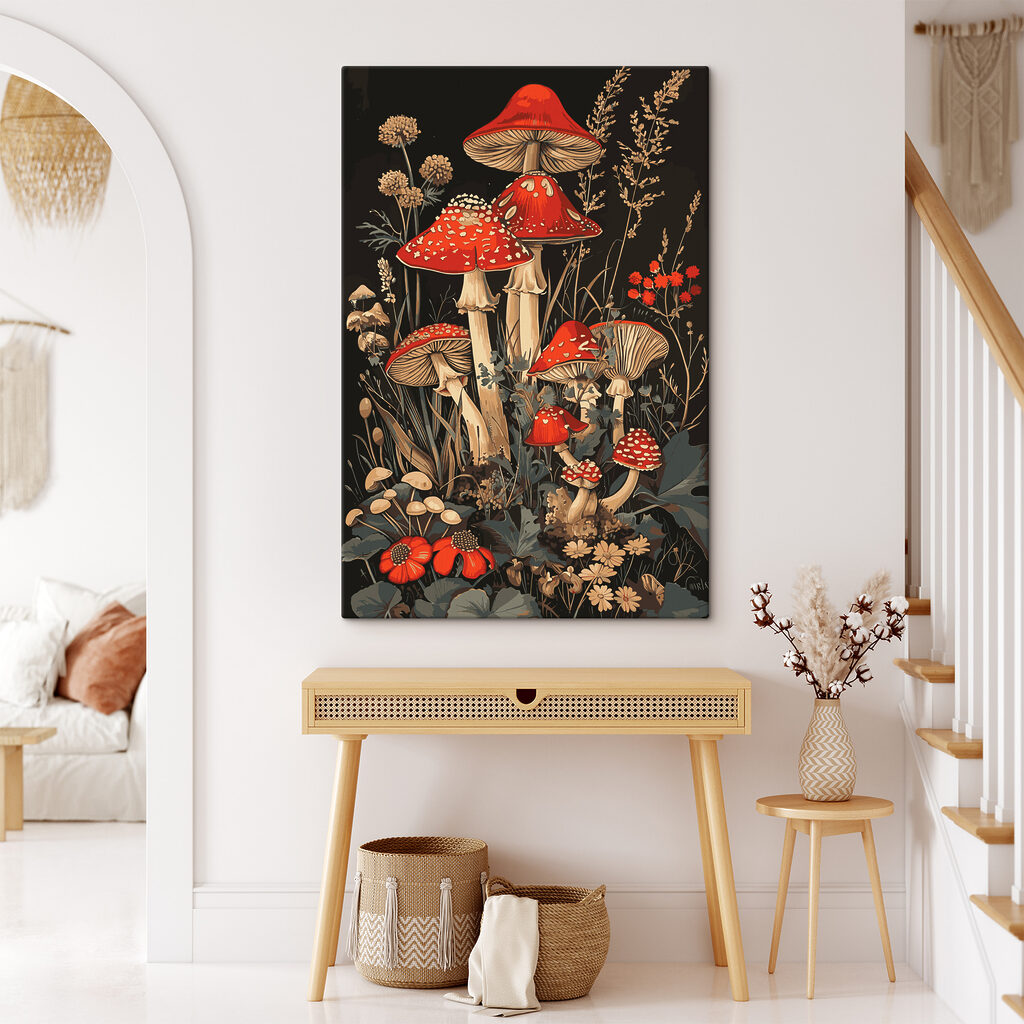 Funghi rossi nel buio — ambiente 2