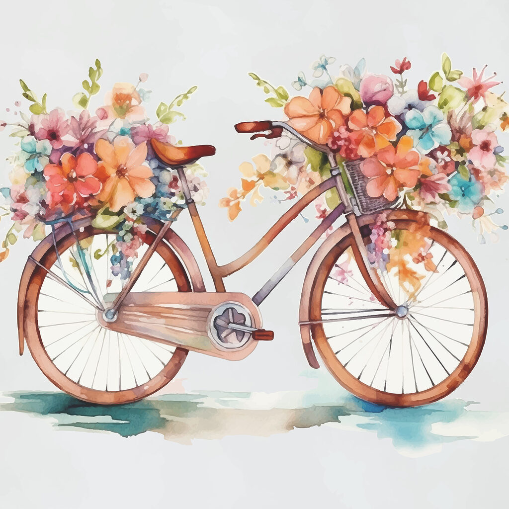 Bici carica di fiori — design completo
