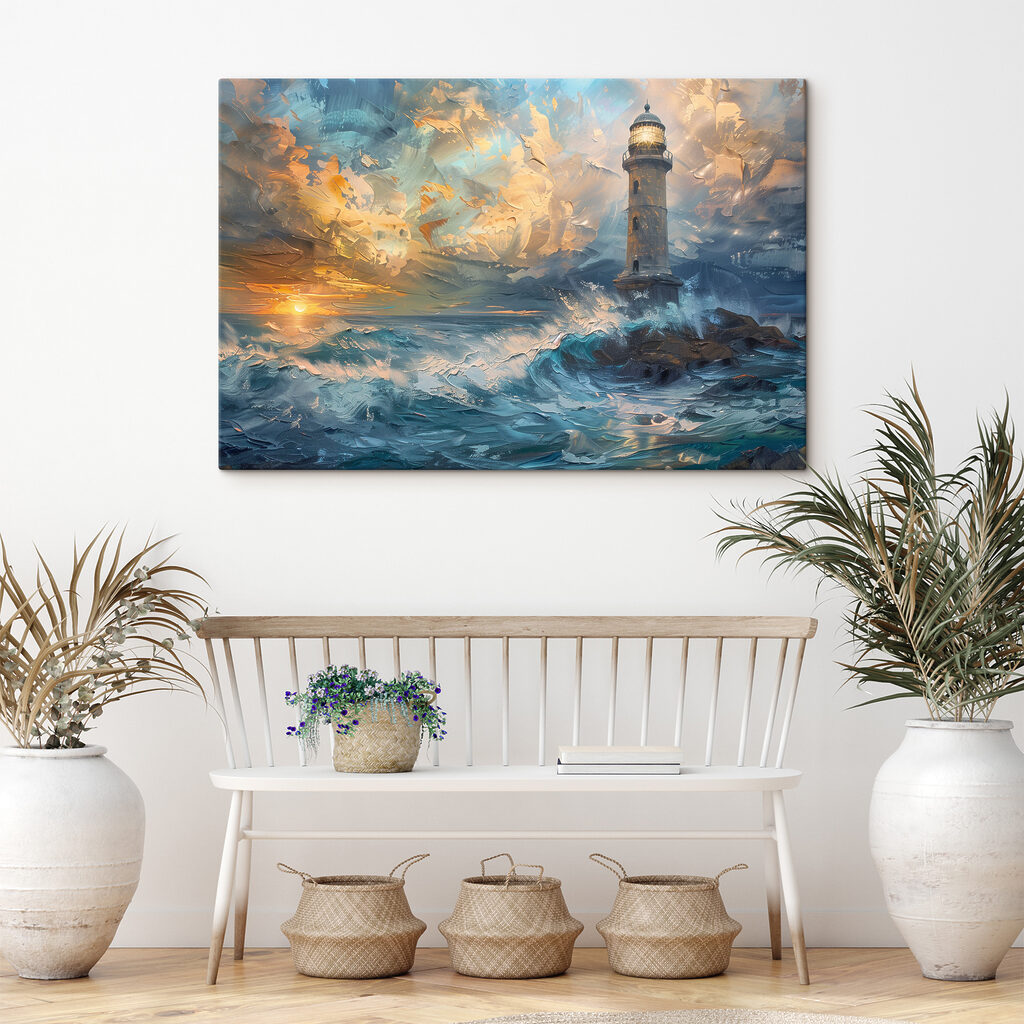Faro tra onde colorate — ambiente 1