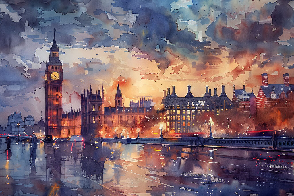 Londra nei colori serali — design completo
