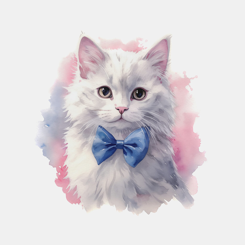 Gatto con papillon — design completo