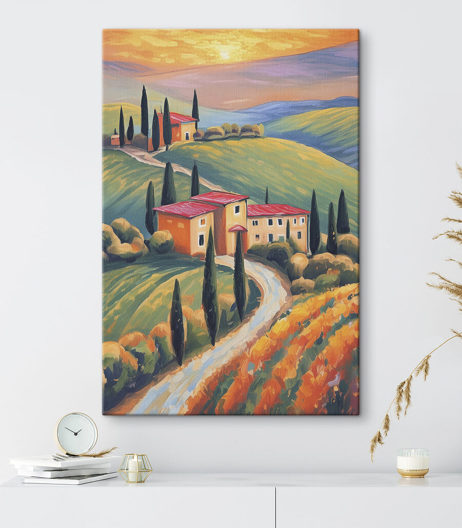 Cipressi sulle colline ondulate — ambiente 2