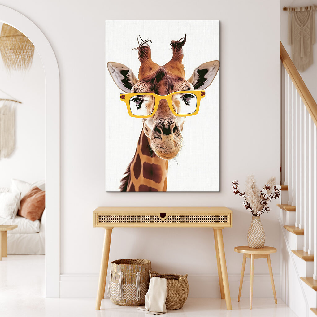 Giraffa con occhiali gialli — ambiente 1