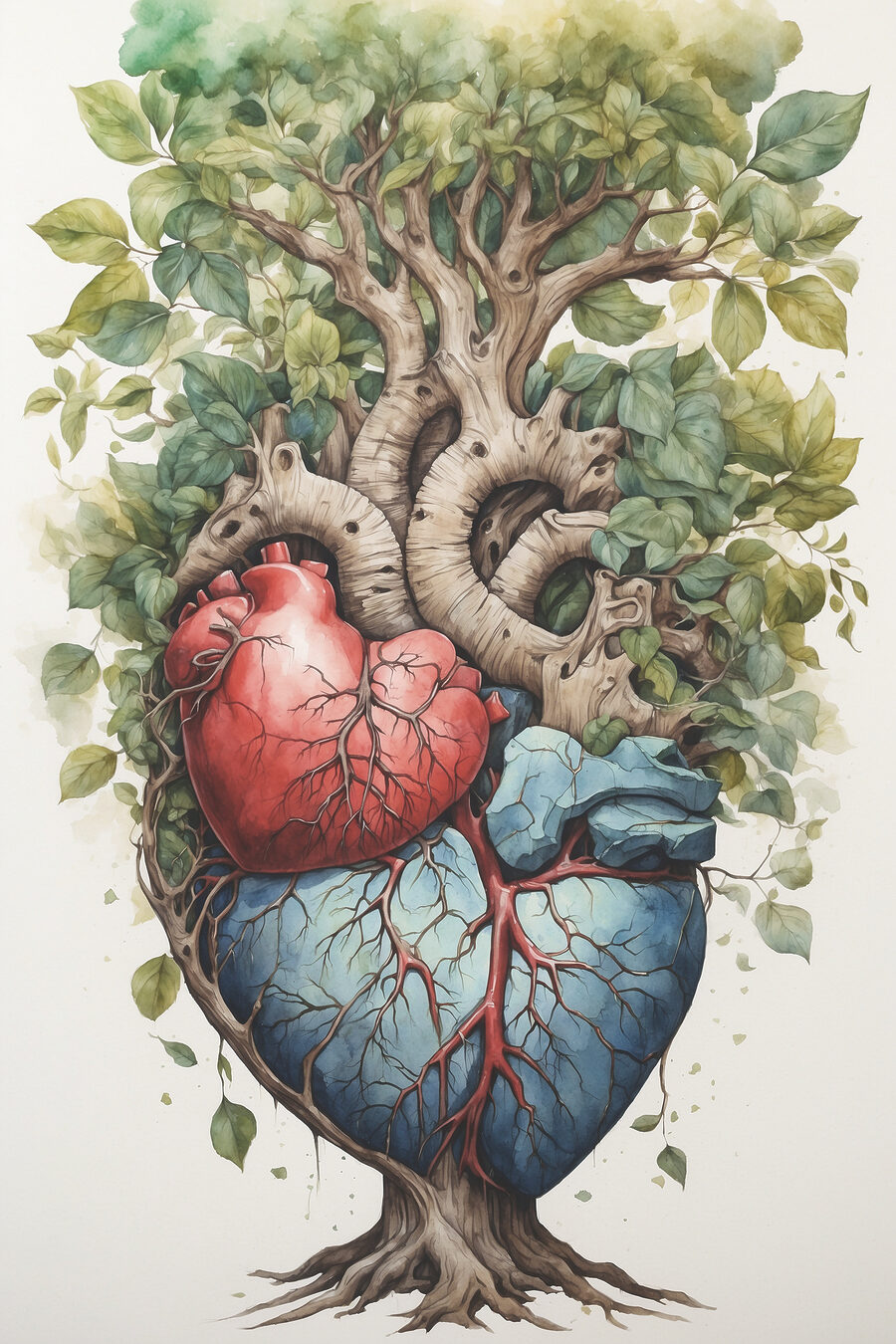 Cuore che mette radici — design completo