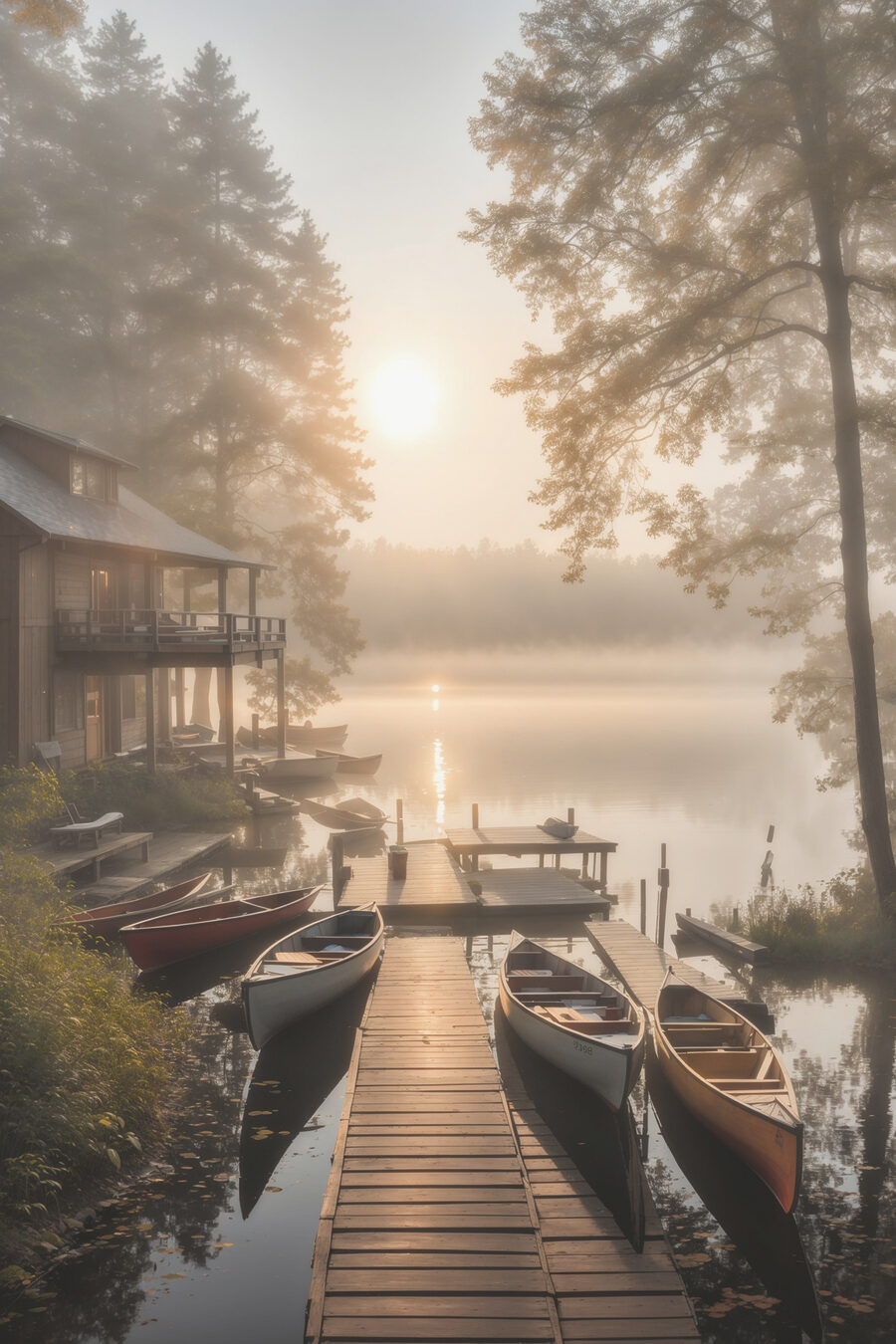 Pontile nella nebbia — design completo