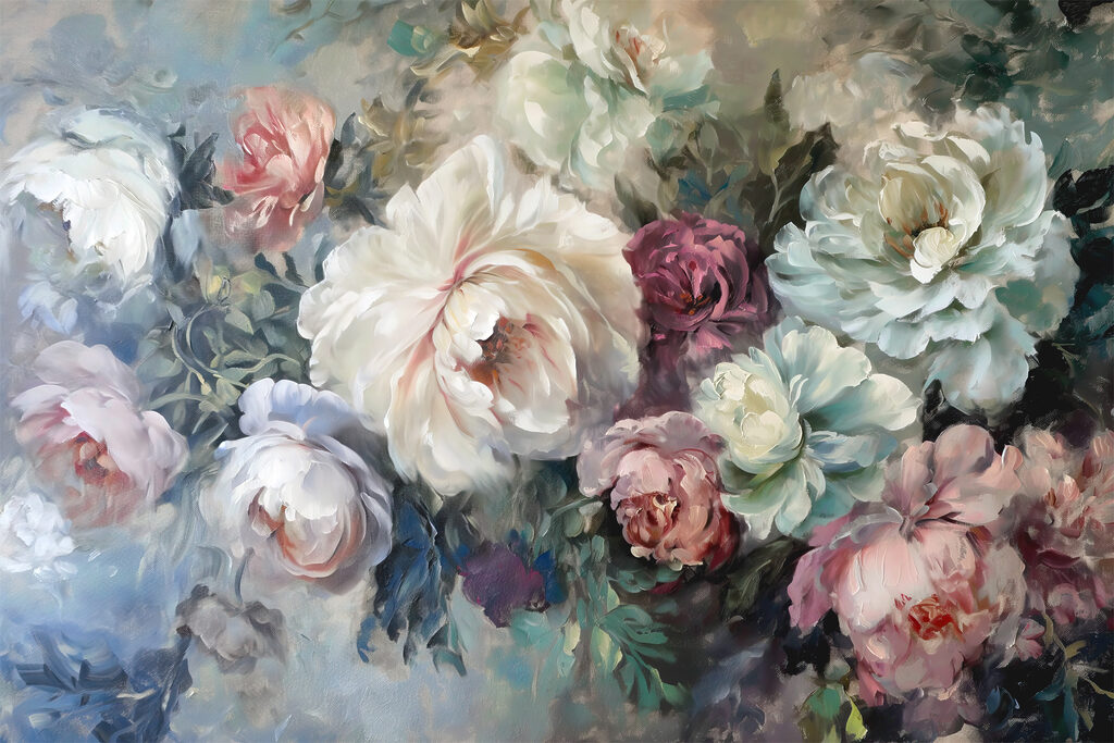 Rose in toni smorzati — design completo