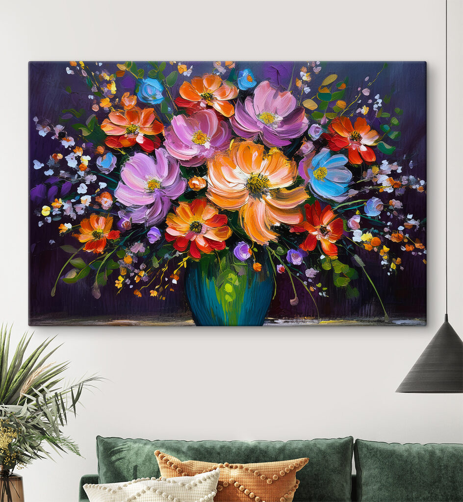 Fiori viola su blu — ambiente 1