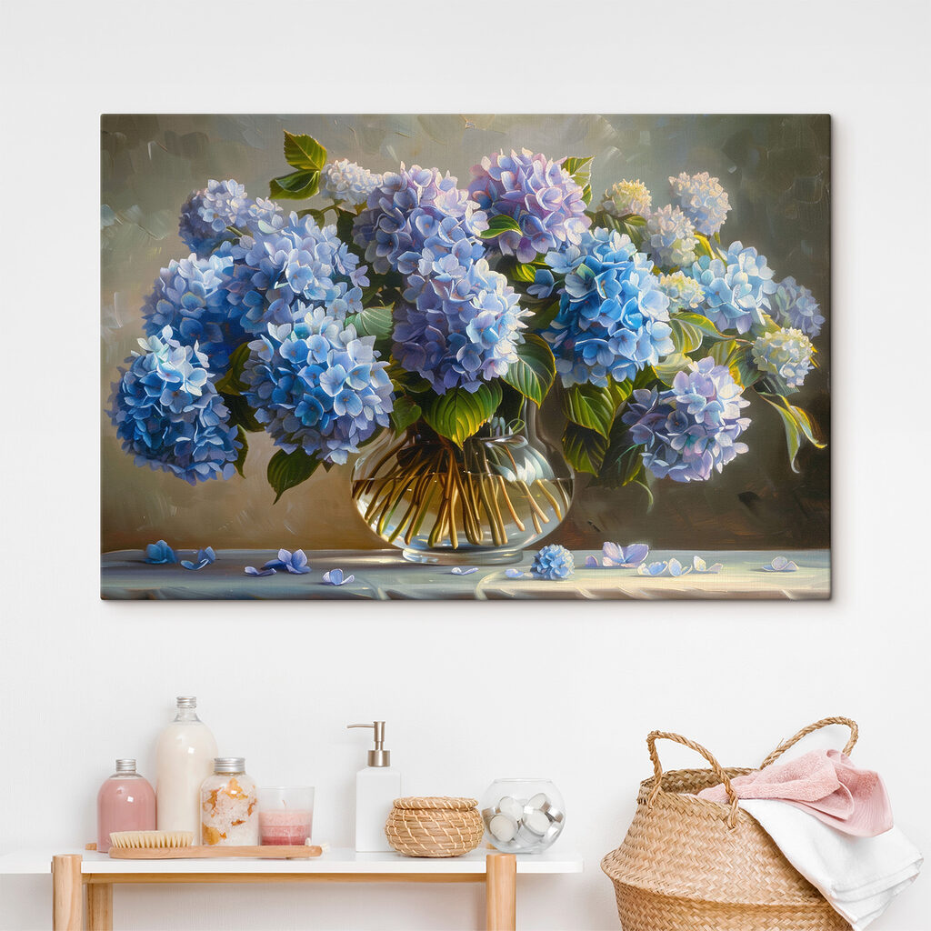 Ortensie blu in vetro — ambiente 2