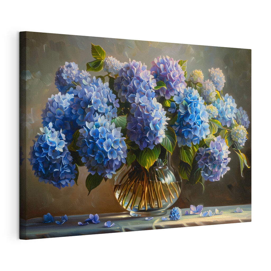 Ortensie blu in vetro — vista del prodotto