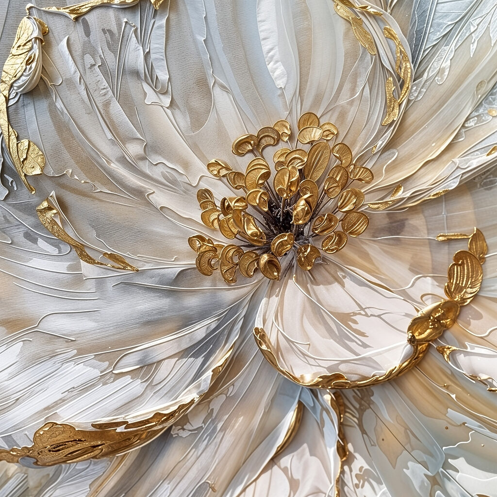 Fiore dai contorni dorati — design completo