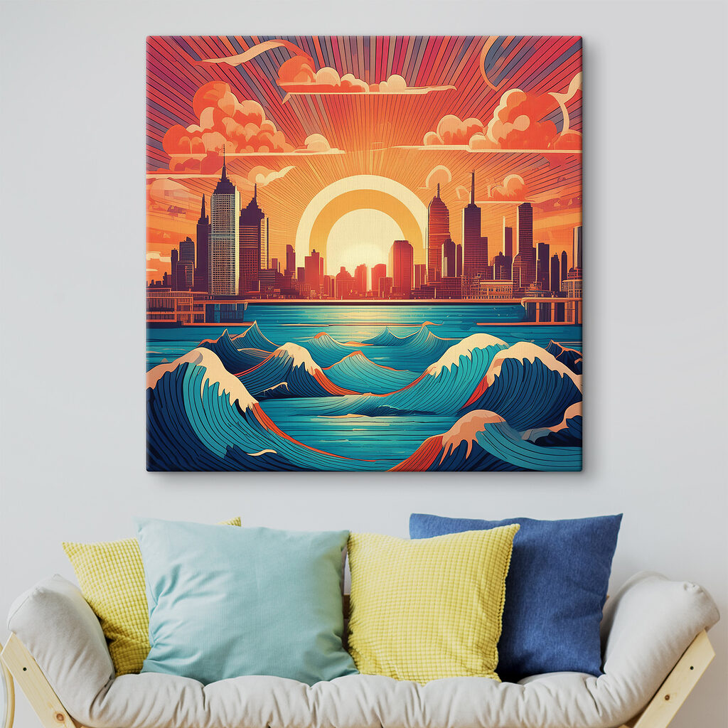Città sopra onde blu — ambiente 2