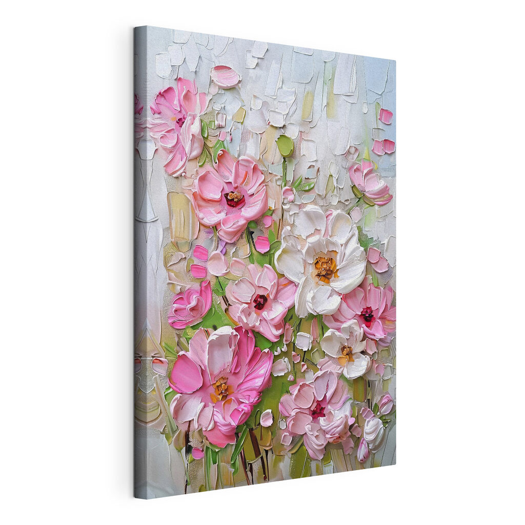 Fioritura rosa su bianco — vista del prodotto