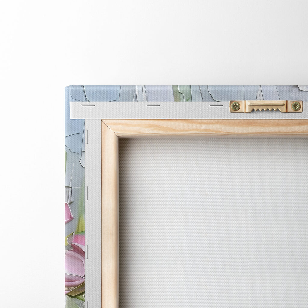 Fioritura rosa su bianco — retro