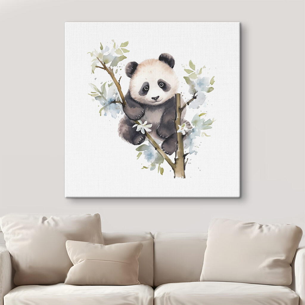 Panda tra fiori bianchi — ambiente 1
