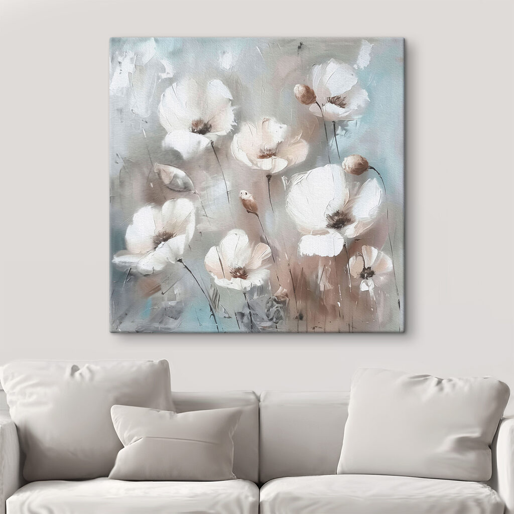 Fiori bianchi in grigio — ambiente 1