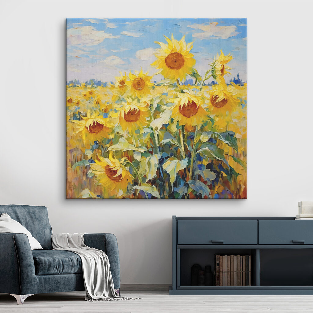 Girasoli sotto cielo blu — ambiente 1