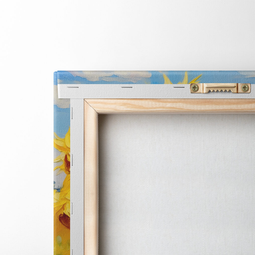 Girasoli sotto cielo blu — retro