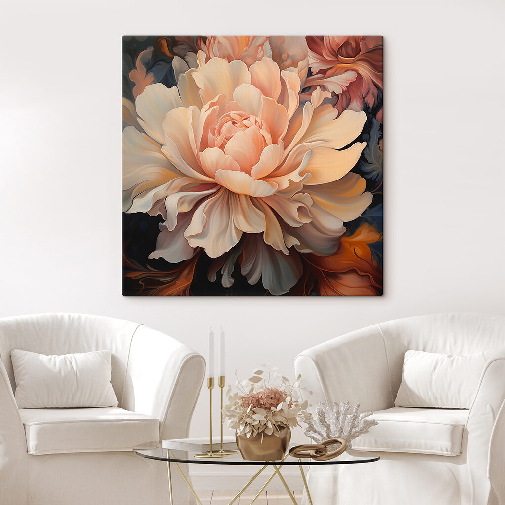Peonia in onde calde in un ambiente