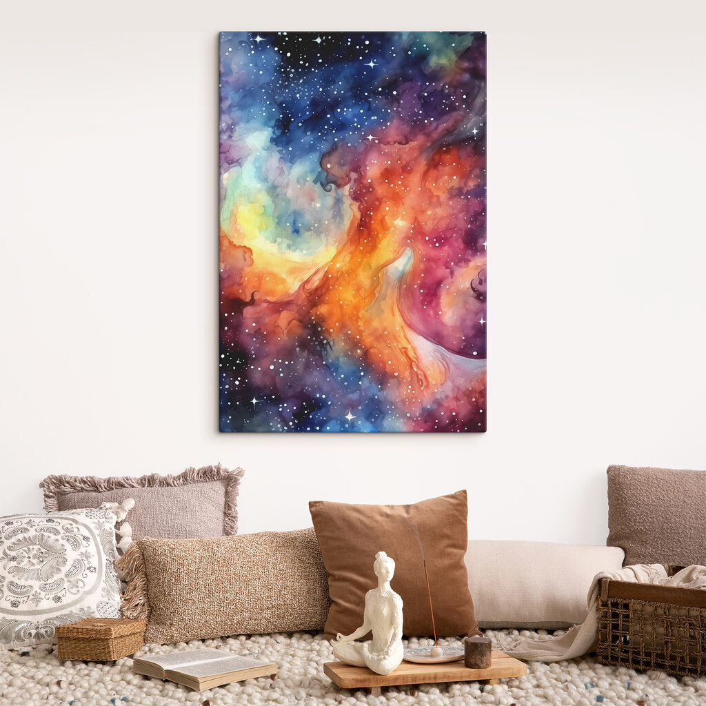 Nube di stelle infuocata in un ambiente