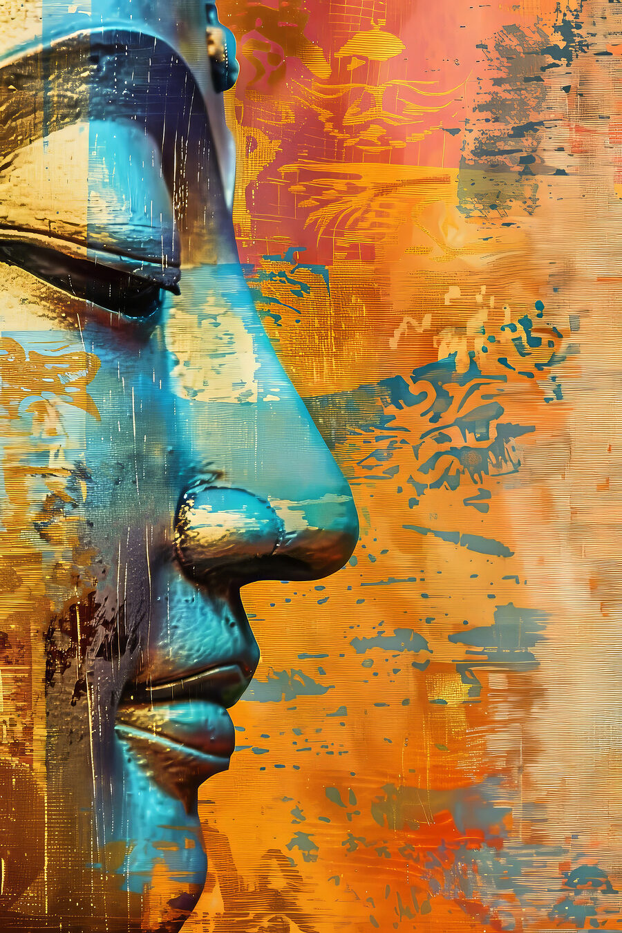 Profilo di Buddha turchese — design completo