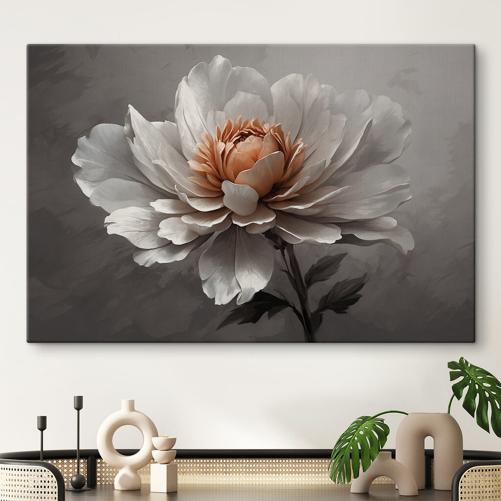 Peonia su grigi profondi — ambiente 1