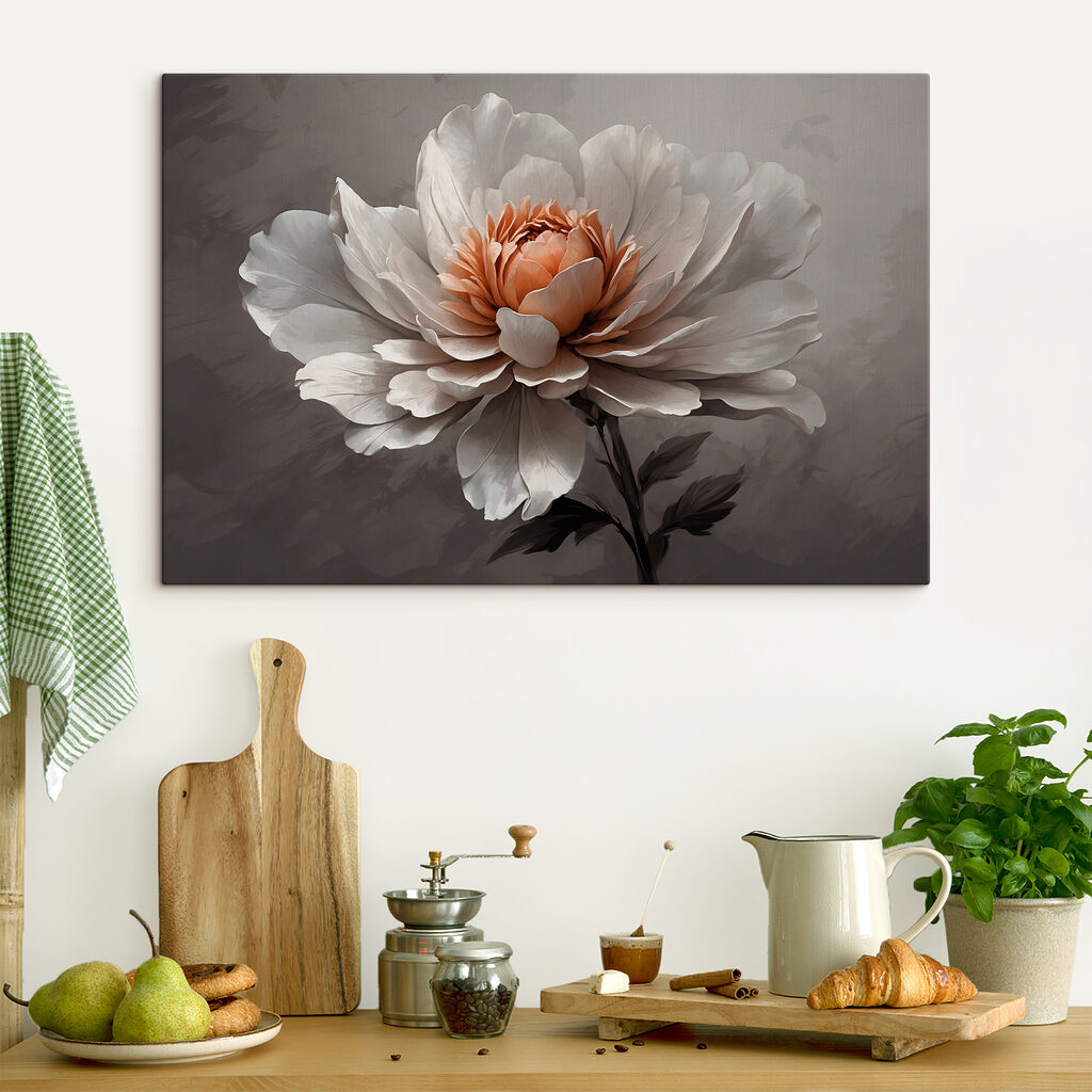 Peonia su grigi profondi — ambiente 3