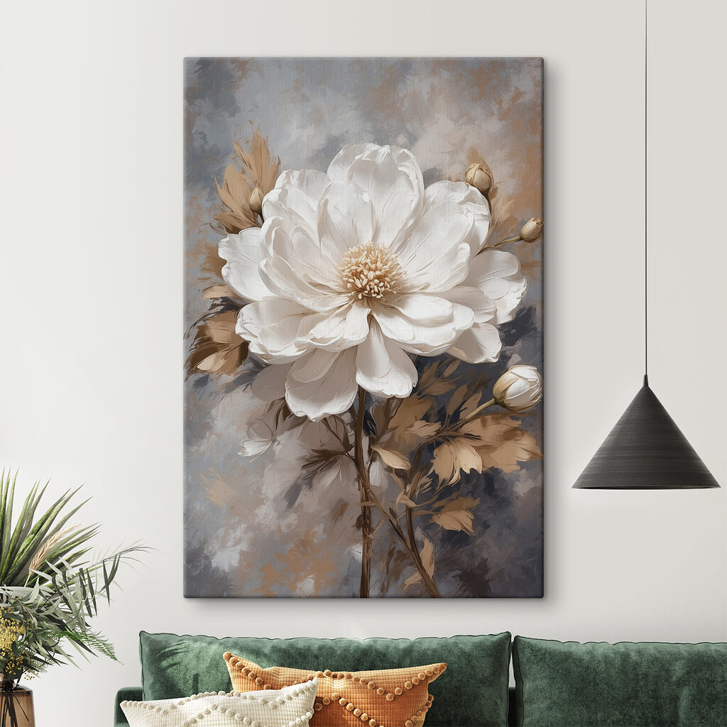 Fiori bianchi, foglie ocra — ambiente 1