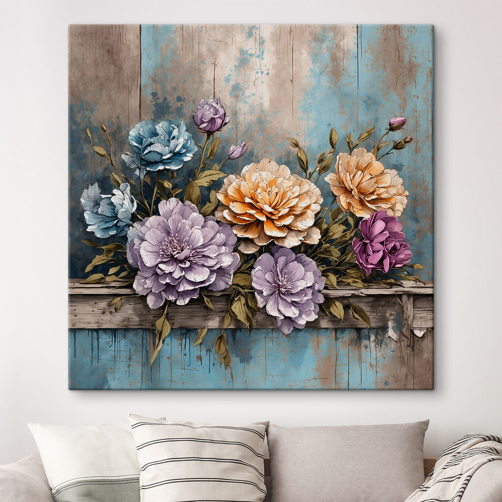 Fiori su bordo azzurro — ambiente 2