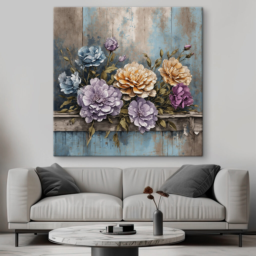 Fiori su bordo azzurro — ambiente 1