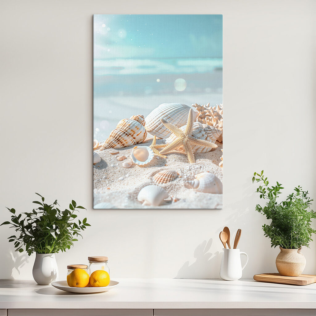 Conchiglie sul mare chiaro in un ambiente