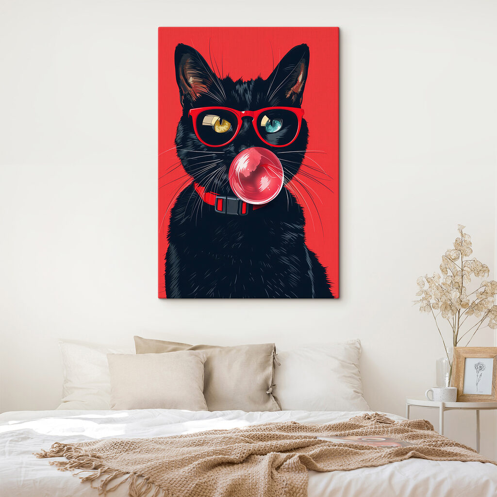 Gatto con occhiali rossi — ambiente 1