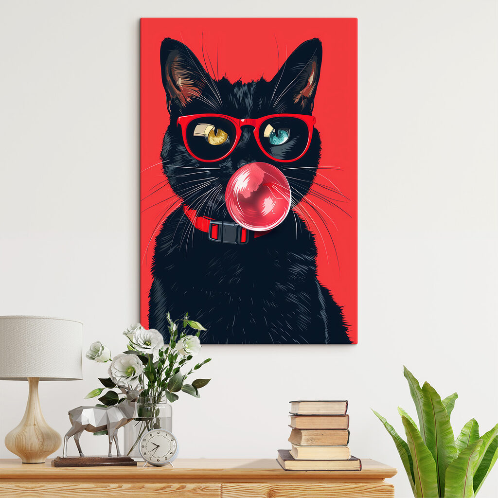 Gatto con occhiali rossi — ambiente 2