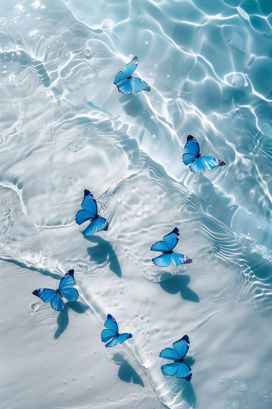 Farfalle blu sull’acqua — design completo