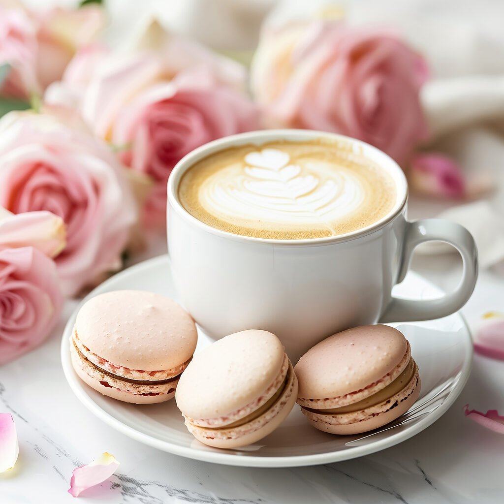 Cappuccino e macarons — design completo