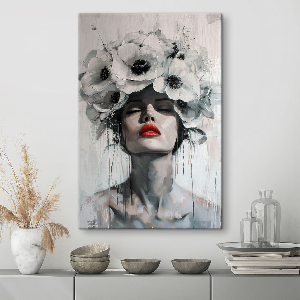 Labbra rosse, fiori bianchi — ambiente 1