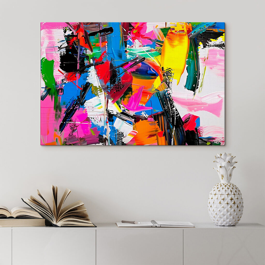 Pennellate forti, colori neon — ambiente 1