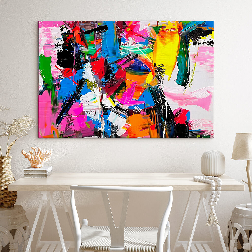 Pennellate forti, colori neon — ambiente 3